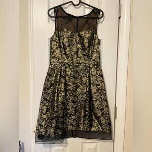 Donna Ricco Metallic Black and Gold Dress Womens 4